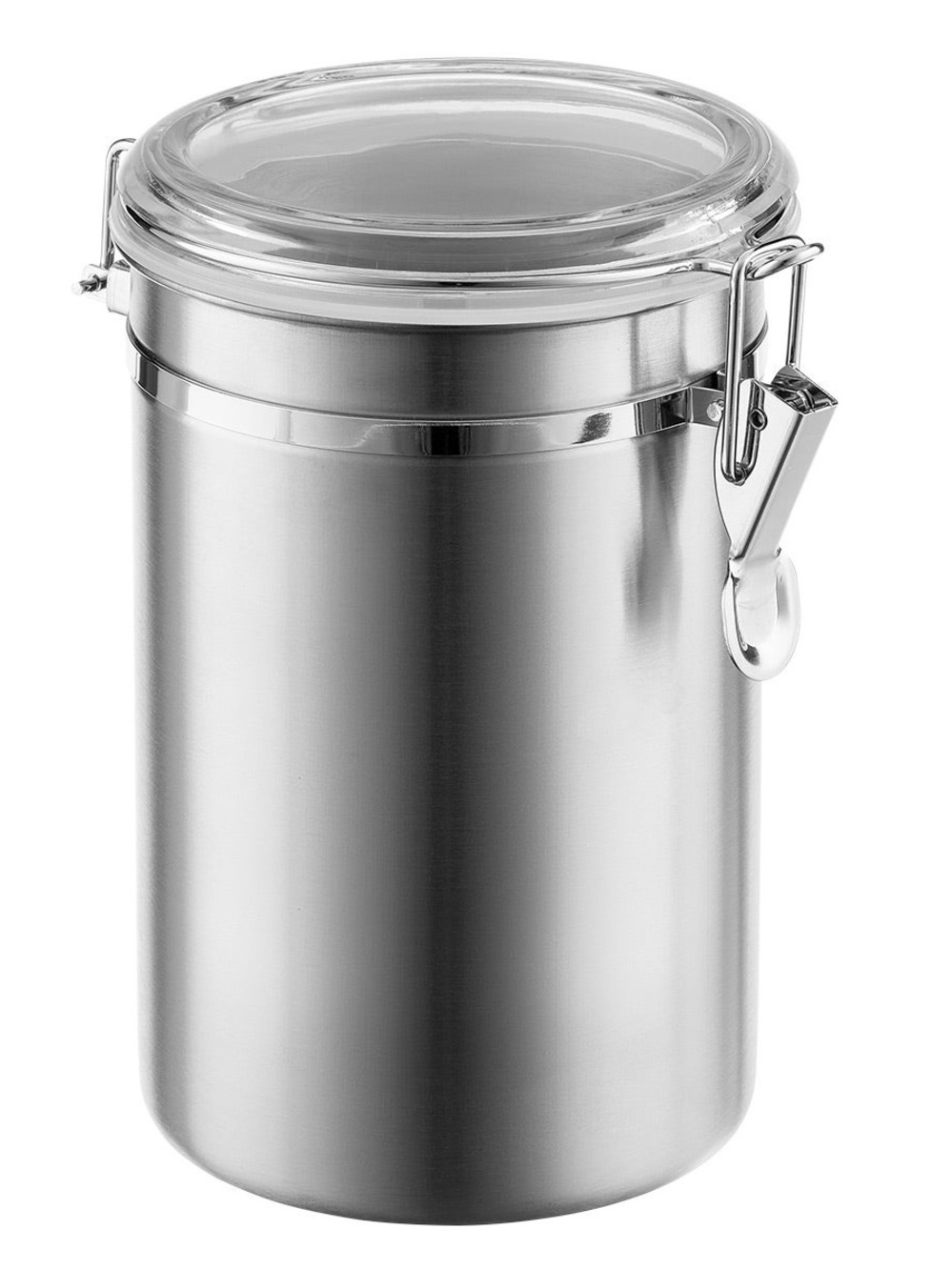 Oggi Stainless Steel Canister with Clear Lid, 62 ounce size